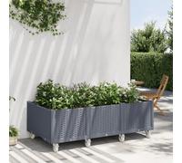 Maison Exclusive - Bac à plantes avec roulettes bleu gris 150x80x54 cm PP