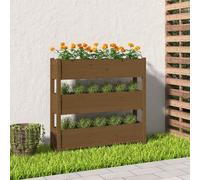 Maison Exclusive - Bac à plantes brun miel 112x25x104,5 cm Bois massif de pin