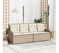 Maison Exclusive - Banc de jardin avec coussins noir et blanc crème en polyrotin
