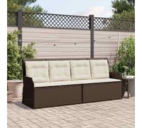 Maison Exclusive - Banc de jardin en polyrotin brun