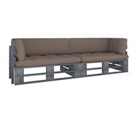 Maison Exclusive - Canapé 2 places en palettes avec coussins, gris, en bois de pin imprégné