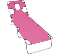 Maison Exclusive - Chaise longue pliable avec coussin d'appui-tête, acier, rose Magento