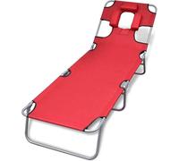 Maison Exclusive - Chaise longue pliante avec oreiller Acier thermolaqué Rouge
