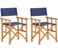 Maison Exclusive - Chaises de réalisateur 2 pièces en bois massif d'acacia bleu
