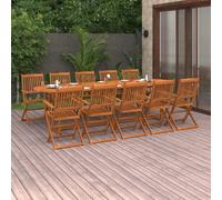 Maison Exclusive - Ensemble à manger de jardin 11 pcs 280x90x75 cm bois d'acacia