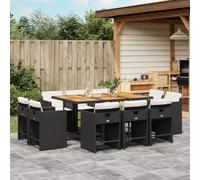 Maison Exclusive - Ensemble à manger de jardin 11 pcs coussins noir résine tressée