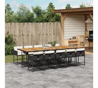 Maison Exclusive - Ensemble à manger de jardin 11 pcs coussins noir résine tressée