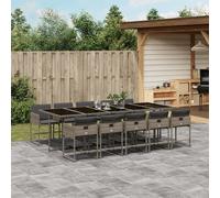 Maison Exclusive - Ensemble à manger de jardin 11pcs avec coussins gris poly rotin