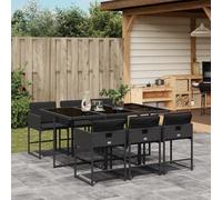 Maison Exclusive - Ensemble à manger de jardin coussins 7pcs Noir Résine tressée