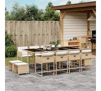 Maison Exclusive - Ensemble à manger de jardin et coussins 13 pcs beige