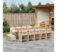 Maison Exclusive - Ensemble à manger de jardin et coussins 15 pcs beige