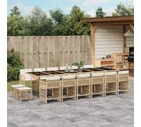 Maison Exclusive - Ensemble à manger de jardin et coussins 17 pcs beige