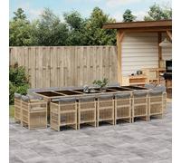 Maison Exclusive - Ensemble à manger de jardin et coussins 17 pcs mélange beige