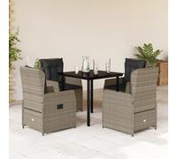 Maison Exclusive - Ensemble à manger de jardin et coussins 5 pcs gris clair rotin