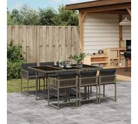 Maison Exclusive - Ensemble à manger de jardin et coussins 7 pcs gris rotin