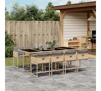 Maison Exclusive - Ensemble à manger de jardin et coussins 9 pcs mélange beige