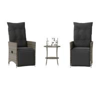 Maison Exclusive - Ensemble bistrot 3 pièces avec coussins gris en polyrotin