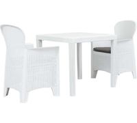 Maison Exclusive - Ensemble bistrot 3 pièces en plastique blanc design rotin