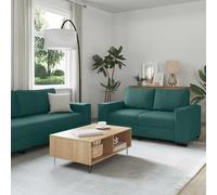 Maison Exclusive - Ensemble canapé 2 pièces avec coussins, tissu vert foncé
