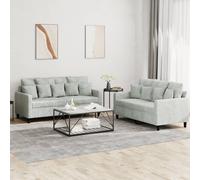 Maison Exclusive - Ensemble canapé 2 pièces avec coussins, velours gris clair
