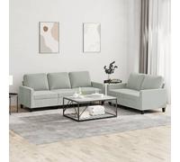 Maison Exclusive - Ensemble canapé 2 pièces avec coussins, velours gris clair