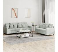 Maison Exclusive - Ensemble canapé 2 pièces avec coussins, velours gris clair