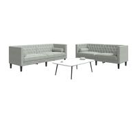 Maison Exclusive - Ensemble canapé Chesterfield 2 pièces avec coussins de nuque, velours gris clair