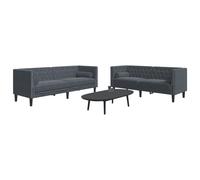 Maison Exclusive - Ensemble canapé Chesterfield 2 pièces avec coussins de nuque, velours gris foncé