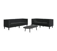 Maison Exclusive - Ensemble canapé Chesterfield 2 pièces avec coussins de nuque, velours noir