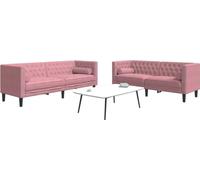 Maison Exclusive - Ensemble canapé Chesterfield 2 pièces avec coussins de nuque, velours rose