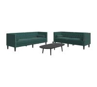 Maison Exclusive - Ensemble canapé Chesterfield 2 pièces avec coussins de nuque, velours vert foncé