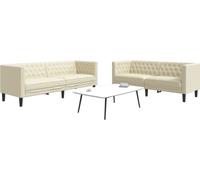 Maison Exclusive - Ensemble canapé Chesterfield 2 pièces en similicuir crème