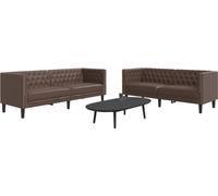 Maison Exclusive - Ensemble canapé Chesterfield 2 pièces en similicuir marron