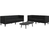 Maison Exclusive - Ensemble canapé Chesterfield 2 pièces, simili cuir noir
