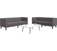 Maison Exclusive - Ensemble canapé Chesterfield 2 pièces, similicuir gris