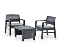 Maison Exclusive Ensemble canapé de jardin 3 pièces plastique anthracite