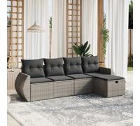 Maison Exclusive - Ensemble canapé de jardin 5 pièces avec coussins gris en polyrotin