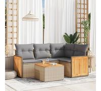 Maison Exclusive - Ensemble canapé de jardin 5 pièces avec coussins, polyrotin beige