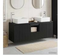 Maison Exclusive - Ensemble d'armoire de salle de bain 3 pc Noir 129 x 41 x 80 cm