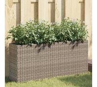 Maison Exclusive - Ensemble de 2 jardinières, 2 pièces, gris, 90 x 20 x 40 cm, rotin synthétique