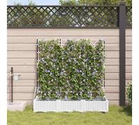 Maison Exclusive - Ensemble de 3 jardinières d'extérieur, blanc, 120 x 40 x 126 cm, en plastique