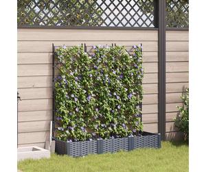 Maison Exclusive - Ensemble de 3 jardinières d'extérieur, gris, 120 x 40 x 125,5 cm, en plastique