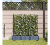 Maison Exclusive - Ensemble de 3 jardinières d'extérieur, gris, 120 x 40 x 126 cm, en plastique