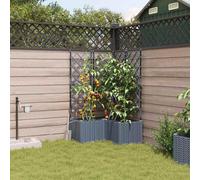 Maison Exclusive - Ensemble de 3 jardinières d'extérieur, gris clair, 80 x 80 x 142 cm, en plastique