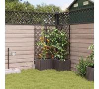Maison Exclusive - Ensemble de 3 jardinières d'extérieur, marron, 80 x 80 x 142 cm, en plastique