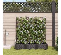Maison Exclusive - Ensemble de 3 jardinières d'extérieur, noir, 120 x 40 x 126 cm, en plastique