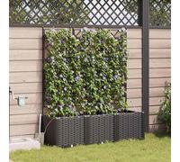 Maison Exclusive - Ensemble de 3 jardinières d'extérieur, noir, 120 x 40 x 142 cm, en plastique