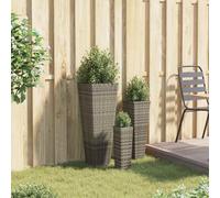Maison Exclusive - Ensemble de 3 pièces pour l'extérieur, gris, 30 x 30 x 80 cm, métal