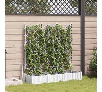 Maison Exclusive - Ensemble de 3 pots de jardin, blanc, 120 x 40 x 125,5 cm, en polypropylène (PP)