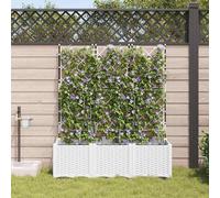 Maison Exclusive - Ensemble de 3 pots de jardin, blanc, 120 x 40 x 142 cm, en polypropylène (PP)